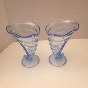 Bormioli Rocco Light Blue Parfait Glasses Set Of 2